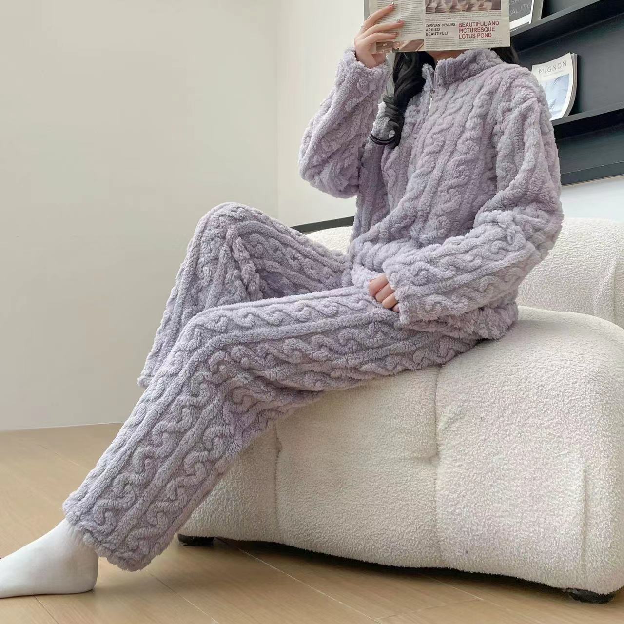 CozyCloud™ Textured Fleece Pajama Set