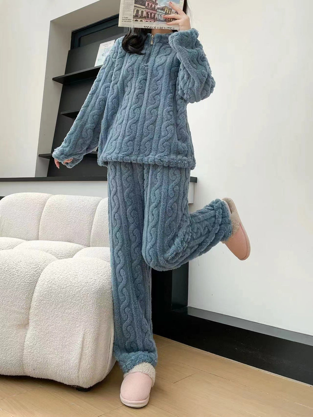 CozyCloud™ Textured Fleece Pajama Set