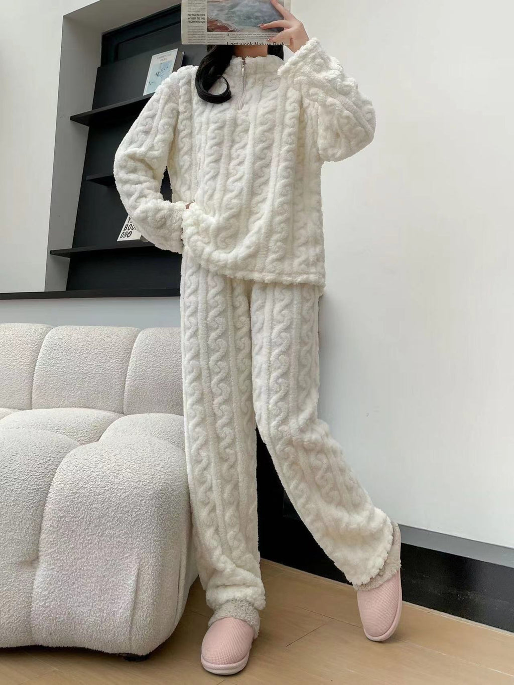 CozyCloud™ Textured Fleece Pajama Set