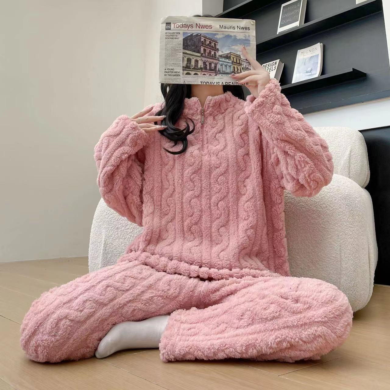 CozyCloud™ Textured Fleece Pajama Set